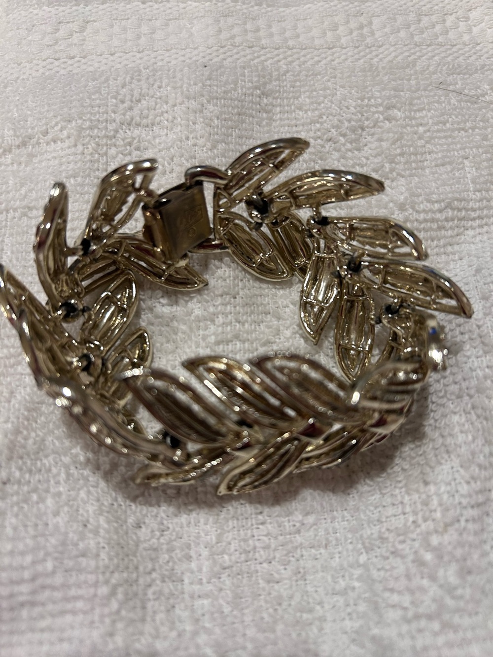 Vintage Retro Coro 1950’s Silver Leaf Link Bracelet - Women Jewelry